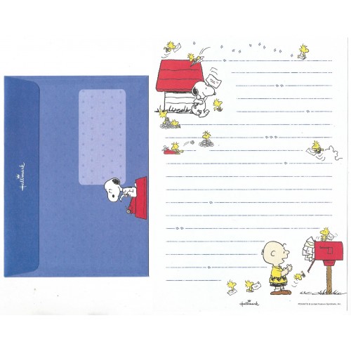 Conjunto de Papel de Carta Snoopy & Charlie Antigo (Vintage) - Peanuts Hallmark