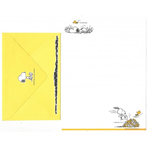 Conjunto de Papel de Carta Snoopy & Woodstock YLW Vintage Peanuts Hallmark