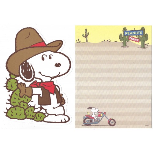 Kit 2 Papéis de Carta Snoopy Cowboy Peanuts
