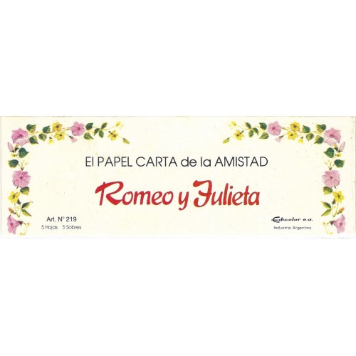 Conjunto de Papel de Carta Importado Romeo Y Julieta 01