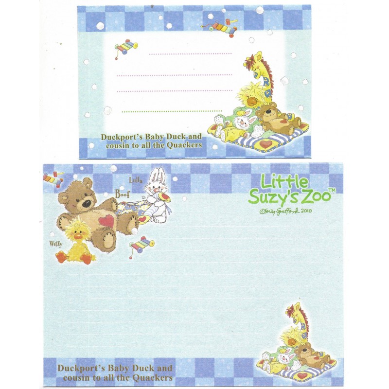 Kit 2 Conjuntos de Papel de Carta Little Suzy's Zoo