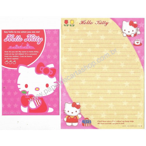 Ano 2004. Conjunto de Papel de Carta Hello Kitty Col 2 Sanrio