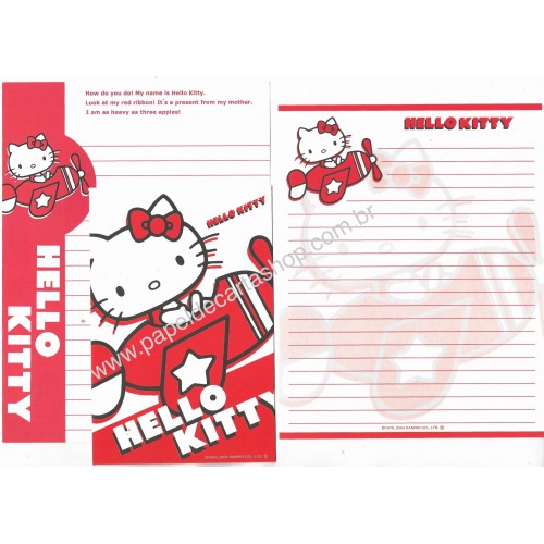 Ano 2004. Conjunto de Papel de Carta Hello Kitty Col 3 Sanrio
