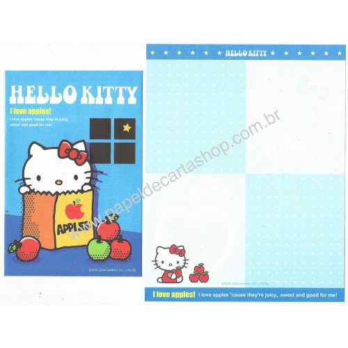 Ano 2004. Conjunto de Papel de Carta Hello Kitty Col 6 Sanrio