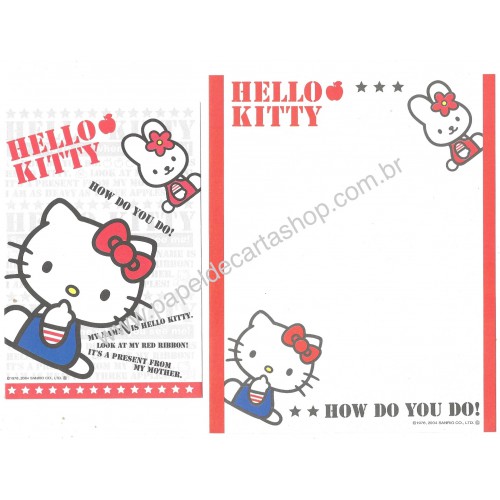 Ano 2004. Conjunto de Papel de Carta Hello Kitty Col 7 Sanrio
