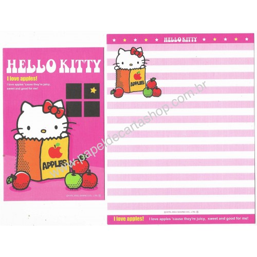 Ano 2004. Conjunto de Papel de Carta Hello Kitty Col 11 Sanrio