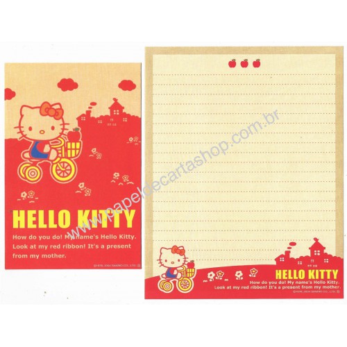 Ano 2004. Conjunto de Papel de Carta Hello Kitty Col 12 Sanrio