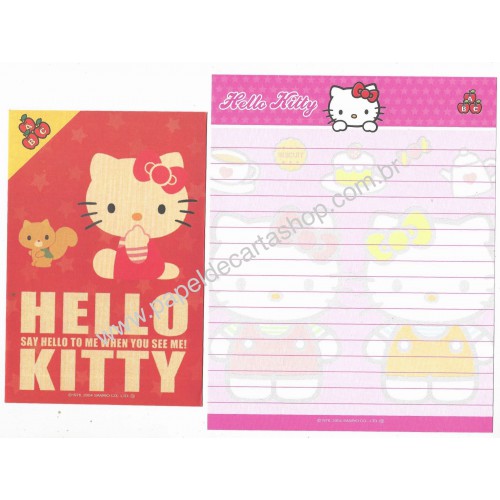 Ano 2004. Conjunto de Papel de Carta Hello Kitty Col 13 Sanrio