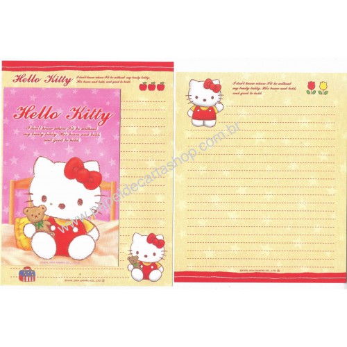 Ano 2004. Conjunto de Papel de Carta Hello Kitty Col 14 Sanrio
