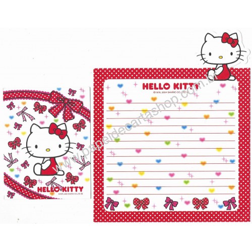 Ano 2004. Conjunto de Papel de Carta Hello Kitty Ribbon 2 Sanrio