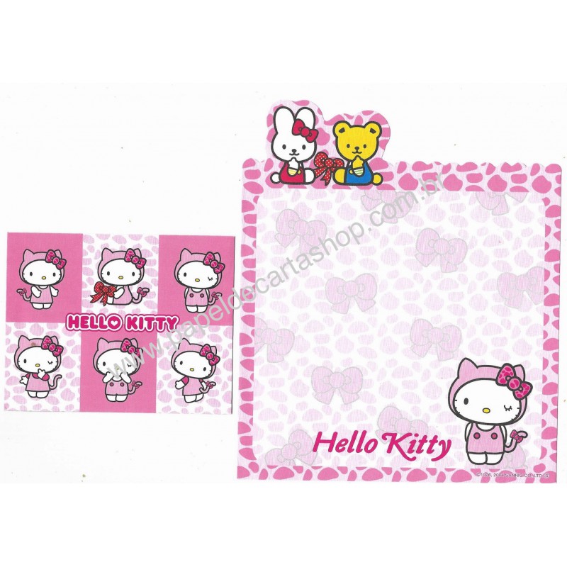 Ano 2004. Conjunto de Papel de Carta Hello Kitty Ribbon 3 Sanrio