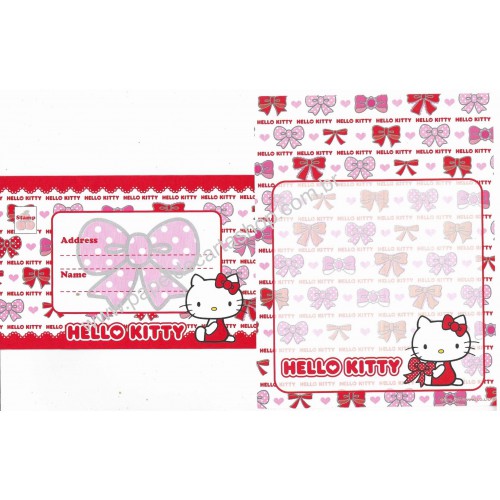 Ano 2004. Conjunto de Papel de Carta Hello Kitty Ribbon 6 Sanrio