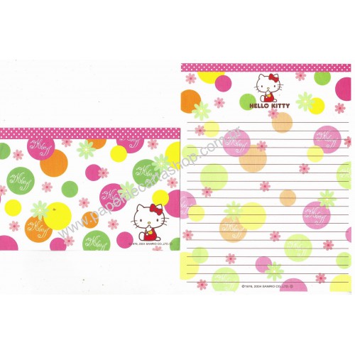 Ano 2004. Conjunto de Papel de Carta Hello Kitty Ribbon 7 Sanrio