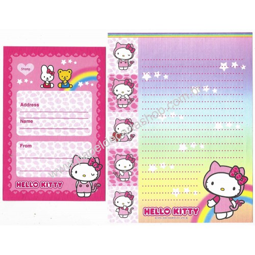 Ano 2004. Conjunto de Papel de Carta Hello Kitty Ribbon 8 Sanrio