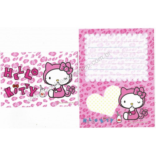 Ano 2004. Conjunto de Papel de Carta Hello Kitty Ribbon 23 Sanrio