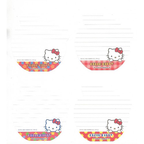 Ano 2005. Kit 24 Notas Hello Kitty I Love Apples Sanrio