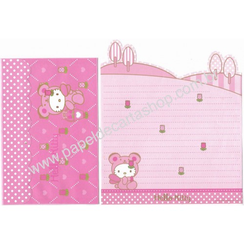 Ano 2006. Conjunto de Papel de Carta Hello Kitty Bear2 CPI - Sanrio