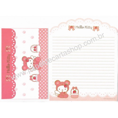 Ano 2006. Conjunto de Papel de Carta Hello Kitty Bear2 CVM - Sanrio