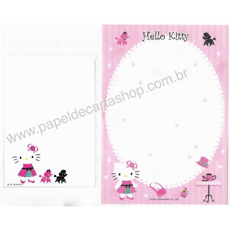 Ano 2008. Kit 2 Conjuntos Papel de Carta Hello Kitty French Sanrio