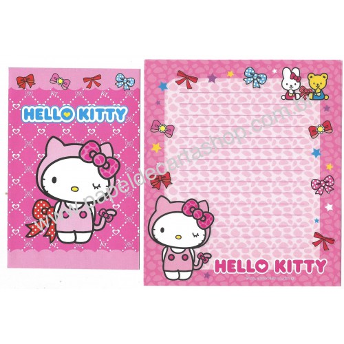 Ano 2005. Conjunto de Papel de Carta Hello Kitty Ribbon 2.2 Sanrio