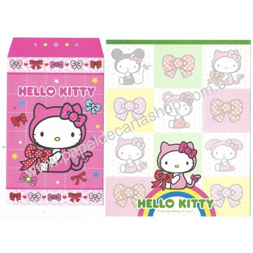 Ano 2005. Conjunto de Papel de Carta Hello Kitty Ribbon 2.4 Sanrio