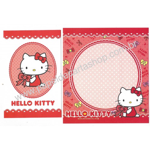 Ano 2005. Conjunto de Papel de Carta Hello Kitty Ribbon 2.1 Sanrio