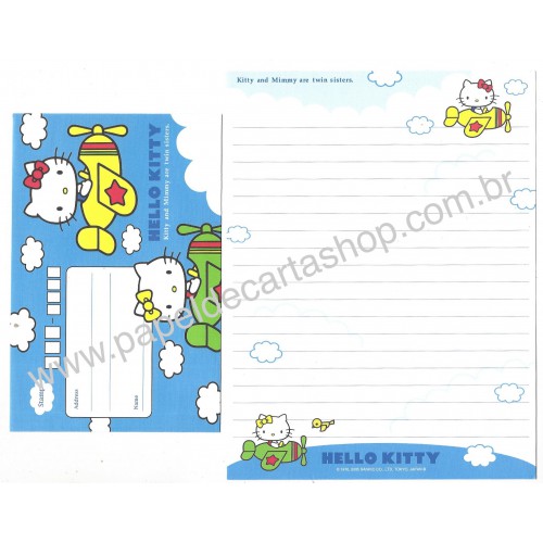 Ano 2005. Conjunto de Papel de Carta Hello Kitty 02 Sanrio