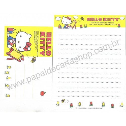 Ano 2005. Conjunto de Papel de Carta Hello Kitty 06 Sanrio