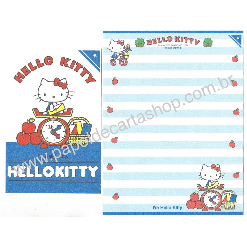 Ano 2005. Conjunto de Papel de Carta Hello Kitty 07 Sanrio