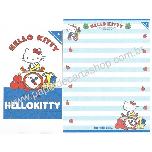 Ano 2005. Conjunto de Papel de Carta Hello Kitty 07 Sanrio