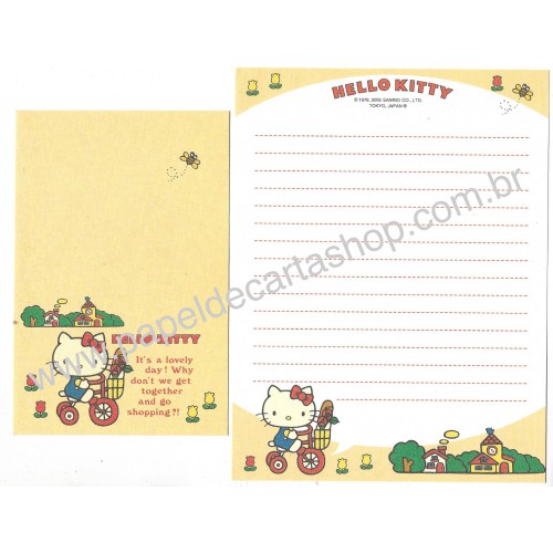 Ano 2005. Conjunto de Papel de Carta Hello Kitty 08 Sanrio