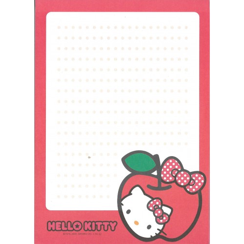 Ano 2005. Kit 5 Papéis de Carta Hello Kitty Apples CVM Sanrio