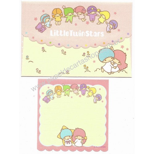 Ano 2014. Conjunto de Mini Papel de Carta Little Twin Stars Friends Sanrio