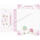 Ano 2004. Conjunto de Papel de Carta Little Twin Stars Join Us P Sanrio