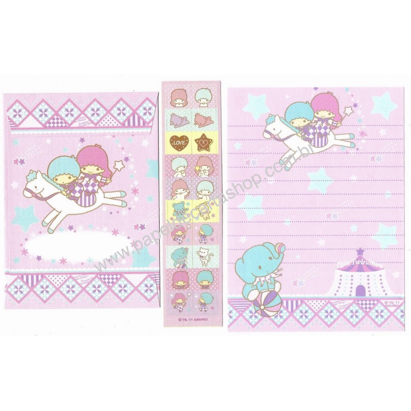 Ano 2011. Conjunto de MINI-Papel de Carta Little Twin Stars ADE Sanrio