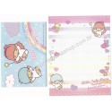 Ano 2009. Conjunto de Mini-Papel de Carta Little Twin Stars P2 Sanrio