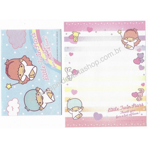 Ano 2009. Conjunto de Mini-Papel de Carta Little Twin Stars P2 Sanrio