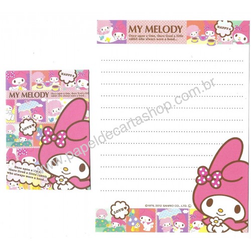Ano 2012. Kit 2 Conjuntos de Mini-Papel de Carta My Melody Once Upon a Time Sanrio