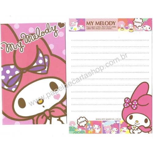 Ano 2012. Kit 2 Conjuntos de Mini-Papel de Carta My Melody Once Upon a Time Sanrio