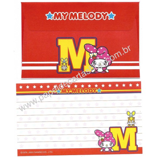 Ano 2003. Conjunto de Papel de Carta P My Melody M Sanrio