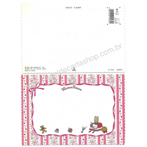 Ano 1994. Postcard Cartão Postal Marron Cream CRS Vintage Sanrio