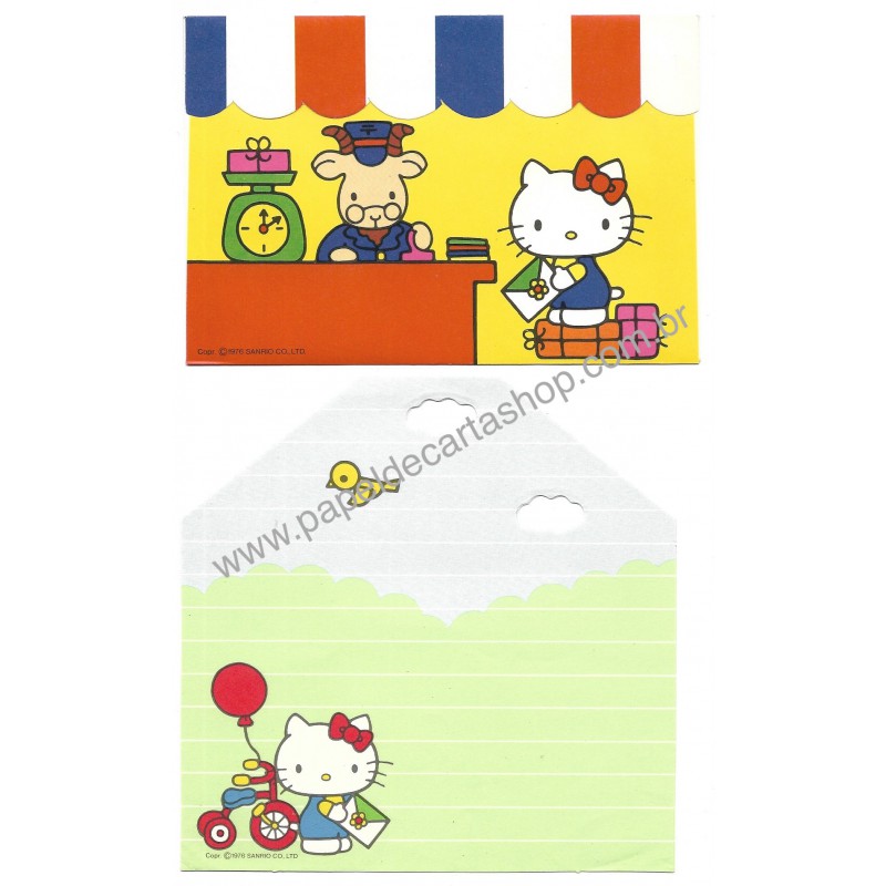 Ano 1976. Conjunto de Papel de Carta Hello Kitty House Sanrio