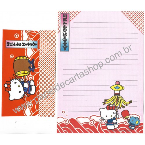 Ano 1984. Conjunto de Papel de Carta Hello Kitty CVM Sanrio