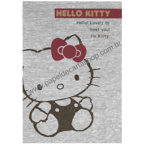 Ano 1987. Conjunto de Papel de Carta Hello Kitty Silver Sanrio