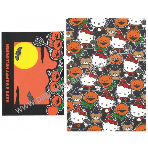 Ano 1990. Conjunto de Papel de Carta Hello Kitty Halloween Sanrio