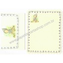 Conjunto de Papel de Carta Importado Betsey Clark Lilás Hallmark