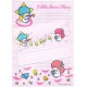 Ano 1976 Conjunto de Papel de Carta Little Twin Stars Music Sanrio