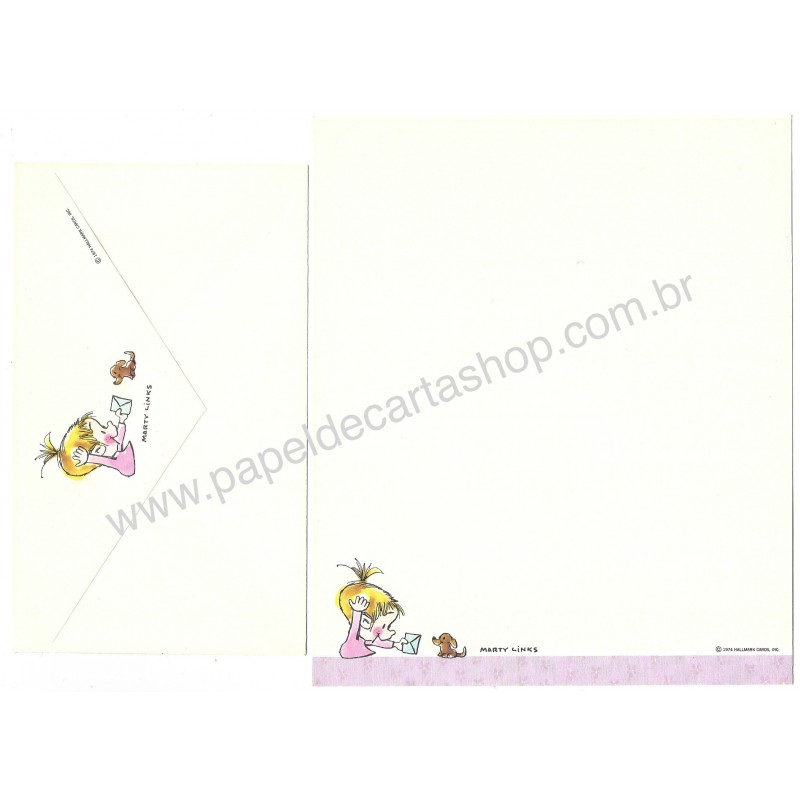 Conjunto de Papel de Carta Antigo Importado Marty Links CLL Hallmark