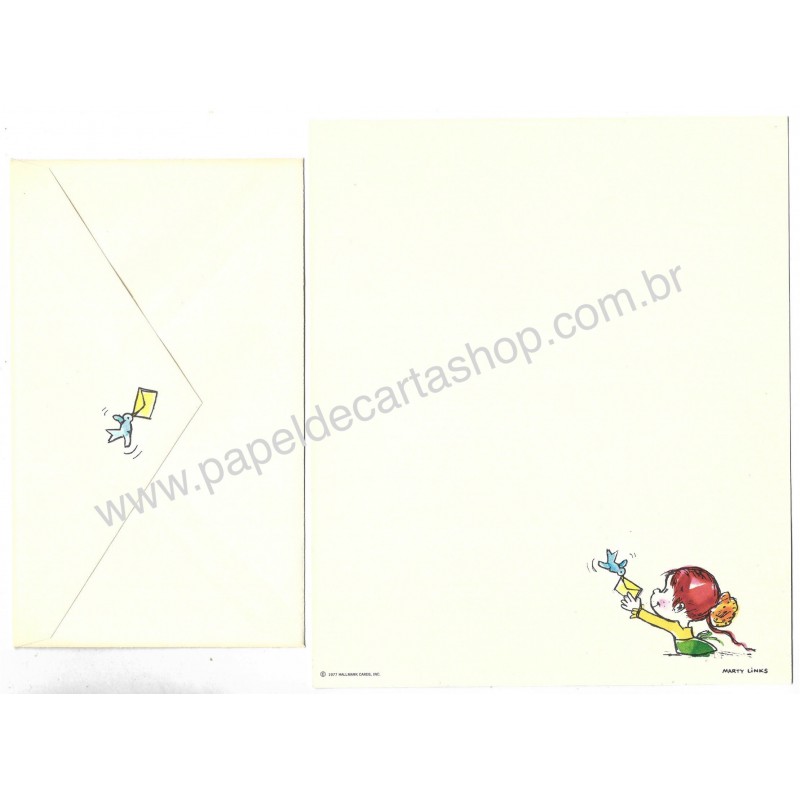 Conjunto de Papel de Carta Antigo Importado Marty Links CBR Hallmark
