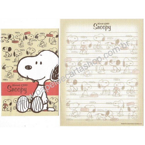 Conjunto de Papel de Carta Snoopy Celebrating Peanuts 60 Years I 2020